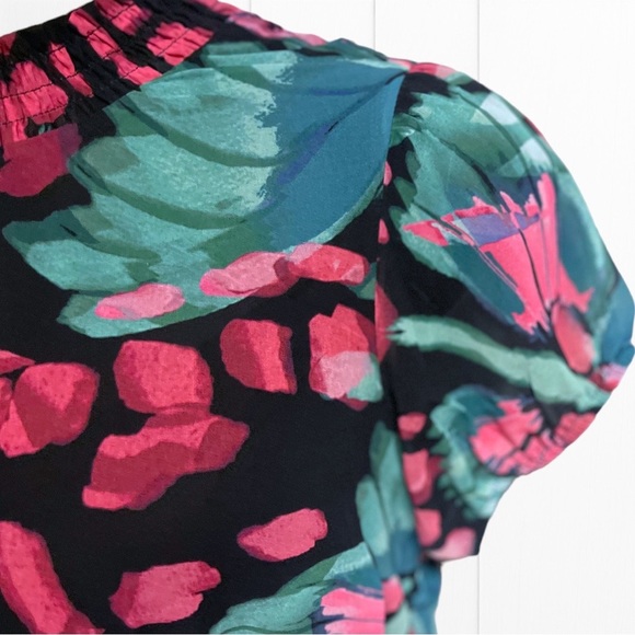 Torrid Butterfly Floral Print Midi Chiffon Mock Neck Skater Dress Size 1 1XL NWT - Picture 9 of 13